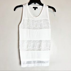 2/$30 J Crew Semi Sheer Lace Tank XS NWOT